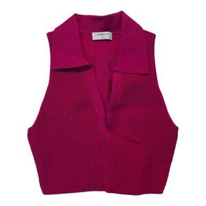 Aritzia Babaton Sculpt Knit Polo Top in Granita Pink - Size M Brand New